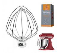 Fouet à 6 fils en acier inoxydable compatible avec les batteurs sur socle à tête inclinable Kitchen Aid de 4,5 et 5 litres
