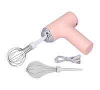 Fouet à main électrique, batteur à main sans fil, batteur à œufs portable (Rose)