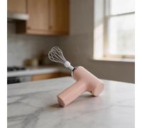 Fouet à main sans fil pour cuisson en ABS (rose) | Contrôle à 3 vitesses, design sans fil, corps en plastique ABS, taille 13 x 10,8 cm, idéal pour la pâtisserie