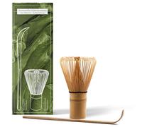 Fouet à matcha en bambou (Chasen) avec cuillère (Chashaku) fait à la main - Matcha kit pour la préparation traditionnelle du thé japonaise