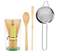 Fouet À Matcha En Bambou, Cuillère Café, Filtre, Tamis, Service Thé Traditionnel, Poudre De Vert, Outil Chasen, 5/4 Pièces Matcha Kit(5pcs)