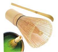 Fouet à matcha en bambou, ensemble traditionnel de fouet et cuillère à matcha Chasen, mélangeur en bambou naturel pour fouetter la poudre verte biologique dans du thé mousseux