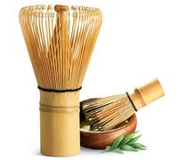 Fouet à matcha en bambou naturel - Fouet à thé traditionnel - Outil de cérémonie pour matcha latte - Outils pour la cérémonie de consommation de chocolat chaud