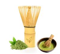 Fouet à Matcha en Bambou Naturel - Kit de Démarrage Traditionnel pour Matcha Pour la Cérémonie du Thé Japonaise -100 Dents
