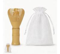 Fouet à matcha réutilisable en résine PP, accessoires traditionnels japonais, fouet à matcha, convient pour la cérémonie du thé (jaune)