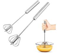 Fouet à Oeufs - Acier Inoxydable - 2pcs - Manuel Semi-automatique - Compatible Lave-vaisselle