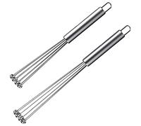 Fouet à Oeufs en Fil | Fouet à Boule en Acier Inoxydable Oeufs en Fil Portable 10 Pouces 12 Pouces Mélangeur de Crème Agitateur 2 Pièces