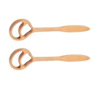 Fouet à pâte à 2 boucles en bois dur, B | Outil de cuisson à pain avec surface polie pour un nettoyage facile, une utilisation sûre en cuisine et un mélange efficace