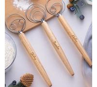 Fouet à pâte personnalisé, nom de gravure personnalisé, fouet au levain, crochet à pâte danois initial, crochet à pâte pour la fabrication de pain, pizza, pâtisserie, batterie de gâteau, cadeaux pour