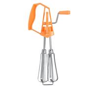Fouet à Poussée Manuelle, Mélangeur à Œufs en Plastique en Acier Inoxydable, Mélangeur pour les Œufs rotatifs, Rotation Automatique de la Manivelle de 10 Pouces Batteur pour les Œufs à (Arance)