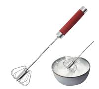 Fouet à pousser, fouet semi-automatique en acier inoxydable, mousseur à lait portable, batteur à œufs, mélangeur multifonction pour mélanger, battre et mélanger