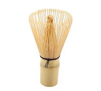 Fouet à thé vert Matcha en bambou naturel pour préparer la poudre de Matcha Outil à thé traditionnel 80 Prongs jaune