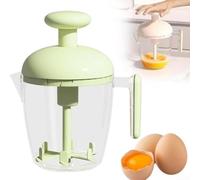 Fouet à œufs manuel avec design rotatif à pression - Fouet mélangeur rapide pour pâte et crème sans électricité, ustensile de cuisine compact en ABS, facile à nettoyer pour la cuisson et la cuisson
