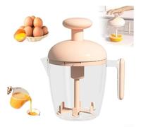 Fouet à œufs manuel avec design rotatif à pression - Fouet mélangeur rapide pour pâte et crème sans électricité, ustensile de cuisine compact en ABS, facile à nettoyer pour la cuisson et la cuisson