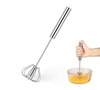 Fouet à œufs semi-automatique en acier inoxydable - Fouet rotatif à main - Pour mélanger, fouetter, battre et mélanger