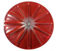 Fouet ballon rouge à 6 fils avec bouclier anti-éclaboussures pour mixeur électrique - Batteur en ABS TPR pour pétrir la pâte, pâtisserie, bol à mélanger (rond rouge)