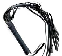 Fouet BDSM 81cm en Cuir Artificiel Noir - Martinet Érotique avec Poignée Confortable 16cm - Cravache Sexy SM pour Couple - Accessoire Jouet Sexuel pour Domination et Jeux Érotiques Adulte FOPS B21