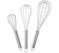 Fouet Cuisine Inox Professionnel, Batteur Manuel à Œufs 3 Pièces Contient 21cm, 26cm, 29cm, Fouet, Argent