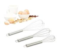 fouet cuisine lot de 3 fouet ballon professionnel manuel inox 8 pouces 10 pouces 12 pouces, argenté