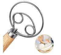 Fouet danois, fouet danois 33 cm Fouet hollandais Batteur à œufs Pâte danoise Fouet avec manche en bois Mixeur Fil en acier inoxydable 304 pour la fabrication de gâteaux à pain