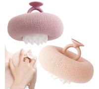 Fouet de bain - Design éponge de bain | 2 en 1 Scrubber Body | 2 pièces ventouse Cleaning Brosse en Doublure pour filles garçons voyages Gym Beach Post-in