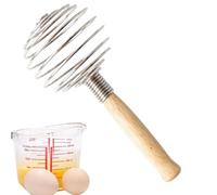 Fouet de Cuisine pour Mélange, Fouet | Fouet de Cuisine Mélangeur de Pâte - Fouet Spiral Fouet Acier Inoxydable, Manche en Bois Batteur à Main Fouet Ustensiles de Cuisine