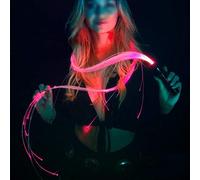 Fouet de danse à fibre optique à LED, lumière de fouet à fibre optique de 170 cm, LED rechargeable Space Whip Remix rotatif à 360 °, 7 couleurs 23 effets à changement de couleur, pour les événements d
