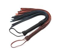 Fouet d'équitation fabriqué à la main en cuir véritable, fouet finement tissé, conception sûre et fiable, mettant en valeur la qualité professionnelle de l'équipement équestre(2pcs(Brown+Black))