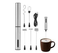 Fouet électrique | Mousseur à main | Acier inoxydable silencieux, portable, rechargeable à trois vitesses pour café, thé, chocolat, bar de cuisine