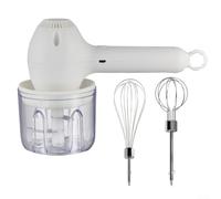 Fouet électrique portable 30 W pour mélanger la pâte à gâteau (blanc) | Taille portable : 20 x 9,5 cm, prise en main légère, parfaite pour les voyages, le camping, la cuisine de camping-car