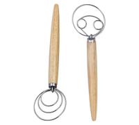 Fouet en acier inoxydable 2 pièces - Fouet de cuisine pour la cuisson, fouet en acier inoxydable | Mélangeur en acier inoxydable, outil de cuisson mère, fouet en bois paire