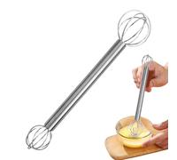 Fouet en Acier Inoxydable | Double Tête En Acier Inoxydable Mélangeur À Miso,Accessoire de Cuisine Ergonomique pour Pâtes Crèmes Desserts Maison