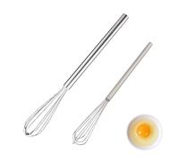 Fouet en acier inoxydable - Petit balai à spirale - Plat - Argenté