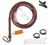 Fouet en Cuir de Kangourou Fouet 16 Tresses Brins Cuir tressé Ventre de Fouet Robuste et Rembourrage en Cuir à l'intérieur Equitation Fouet craquant Fort (3 Pieds / 0,90 Mètre)