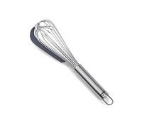 Lacor - 61627 - Fouet manuel - Grattoir en silicone - Batte et cueille le mélange - Inox - Manche ergonomique - Certifié LFGB - Sans BPA - Passe au lave-vaisselle - Acier inoxydable