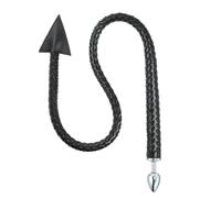Fouet en similicuir 2-en-1 avec plug anal en acier inox et queue de diable, réglable, pour jeux BDSM, rôle-play dominant/soumis, noir