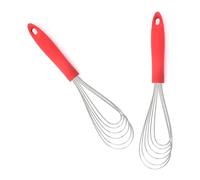 Fouet ergonomique en acier inoxydable avec poignée plate en silicone, batteur à œufs, accessoire de cuisine pratique