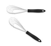 Fouet ergonomique en acier inoxydable avec poignée plate en silicone, batteur à œufs, accessoire de cuisine pratique