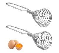 Fouet français 2 pièces, fouet à Sauce et à sauce en acier inoxydable, mélangeur main Portable, bobine en spirale pour la cuisson, le mélange et le mélange
