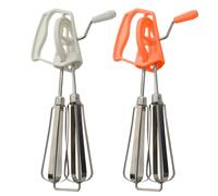 Fouet manuel - Batteur à œufs en acier inoxydable avec manivelle | Double tête de mélange | Ustensile de cuisine suspendu | Mixeur Poignée ergonomique pratique