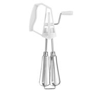 Fouet Manuel Rotatif en Acier Inoxydable, Batteur d'Œufs, Ustensile de Cuisine, Blanc ou Orange - Rotation Automatique, Facile à Utiliser, Gain de Temps et Efficacité (Blanche)