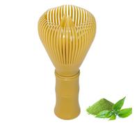 Fouet Matcha Chasen Traditionnel en Résine Naturelle - 80 Bâtons, Accessoire de Cérémonie du Thé Japonais - Pour la Boisson, Jaune
