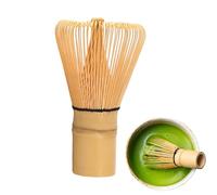 Fouet matcha en bambou naturel,Special Leaves Balai à Matcha en Bambou Avec 100 poils,Matcha kit Ceremonie Japonais,Matcha Fouet,Fouet Matcha Bambou,pour la Cérémonie du thé, La Boisson