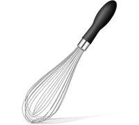 Fouet métallique de 30,5 cm en acier inoxydable, fouet ballon pour cuisine, outil Wisk Wisking avec poignée en silicone souple, fouet épais et durable pour mélanger, battre, fouetter, mélanger, noir