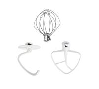 Fouet métallique K45WW, crochet pétrisseur K45DH, pale plate revêtue de rechange K45B ; compatible avec les accessoires for robot pâtissier KitchenAid à tête inclinable