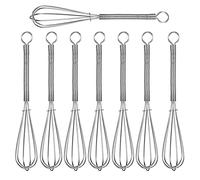 Fouet Patisserie Professionnel Fouet Cuisine Inox Fouet Ballon Mélangeur d'Oeuf Fouet de Cuisine Manuel Antiadhésif Fouet Manuel Rotatif pour Mélanger Cuire Fouetter Battre Mousser et Remuer 8 Pièces