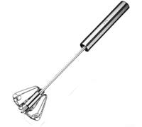 Fouet rotatif manuel en acier inoxydable 316 pour batteur à œufs semi-automatique, outil de cuisine non électrique pour la cuisson de gâteaux, de la pâte à crème, argent, 28,6 cm (taille M)