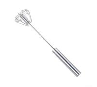 Fouet rotatif manuel en acier inoxydable, batteur à œufs, mélangeur manuel pour crème mousseuse, matcha, protéiné, outil de cuisson - Argenté - 27 cm