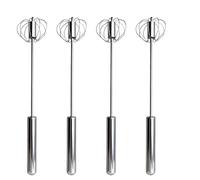 Fouet rotatif multifonctionnel en acier inoxydable, mélangeur manuel, fonctionnement for la cuisson ou cuisine, 4 pièces pour Mélanger