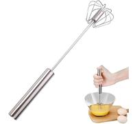 Fouet semi-automatique en acier inoxydable - Fouet rotatif à main - Mélangeur à main - Pour la cuisine, la maison, le lait d'œuf (30,5 cm)